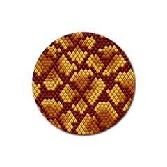 Snake Skin Pattern Vector Rubber Round Coaster (4 Pack) 