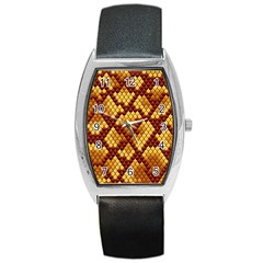 Snake Skin Pattern Vector Barrel Style Metal Watch