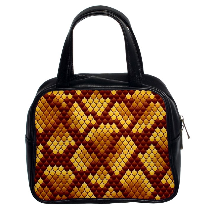 Snake Skin Pattern Vector Classic Handbags (2 Sides)