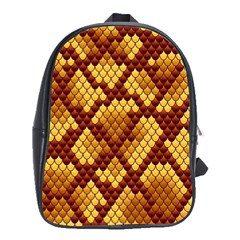 Snake Skin Pattern Vector School Bags(large)  by BangZart