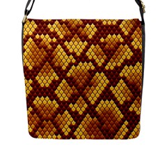 Snake Skin Pattern Vector Flap Messenger Bag (l)  by BangZart