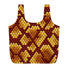 Snake Skin Pattern Vector Full Print Recycle Bags (l) 