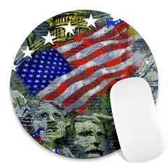 Usa United States Of America Images Independence Day Round Mousepads by BangZart