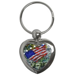 Usa United States Of America Images Independence Day Key Chains (heart)  by BangZart