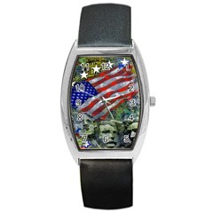 Usa United States Of America Images Independence Day Barrel Style Metal Watch by BangZart