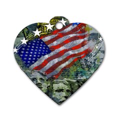 Usa United States Of America Images Independence Day Dog Tag Heart (two Sides) by BangZart