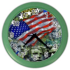 Usa United States Of America Images Independence Day Color Wall Clocks by BangZart