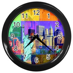 New York City The Statue Of Liberty Wall Clocks (black) by BangZart