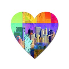 New York City The Statue Of Liberty Heart Magnet by BangZart