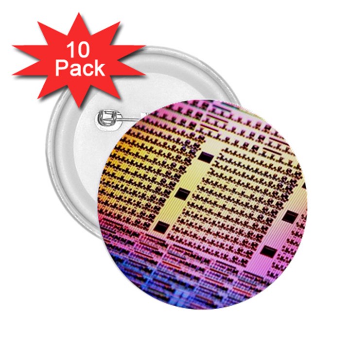 Optics Electronics Machine Technology Circuit Electronic Computer Technics Detail Psychedelic Abstra 2.25  Buttons (10 pack) 