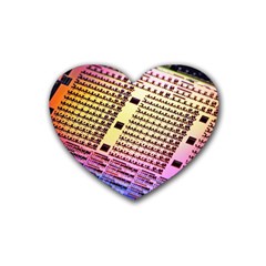 Optics Electronics Machine Technology Circuit Electronic Computer Technics Detail Psychedelic Abstra Rubber Coaster (heart)  by BangZart