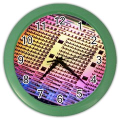 Optics Electronics Machine Technology Circuit Electronic Computer Technics Detail Psychedelic Abstra Color Wall Clocks by BangZart