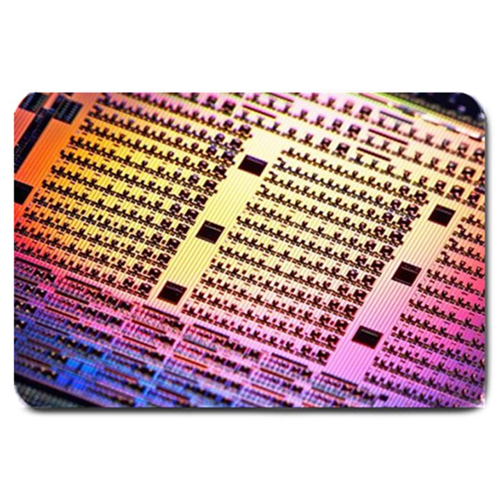 Optics Electronics Machine Technology Circuit Electronic Computer Technics Detail Psychedelic Abstra Large Doormat 