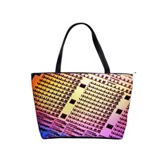 Optics Electronics Machine Technology Circuit Electronic Computer Technics Detail Psychedelic Abstra Shoulder Handbags by BangZart