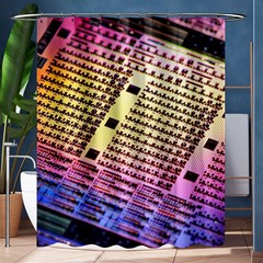 Optics Electronics Machine Technology Circuit Electronic Computer Technics Detail Psychedelic Abstra Shower Curtain 60  X 72  (medium)  by BangZart