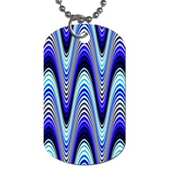 Waves Blue Dog Tag (one Side)