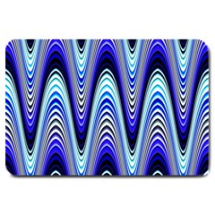 Waves Blue Large Doormat  by Colorfulart23