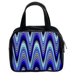 Waves Blue Classic Handbags (2 Sides) by Colorfulart23