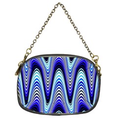 Waves Blue Chain Purses (two Sides)  by Colorfulart23