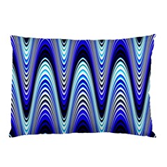 Waves Blue Pillow Case by Colorfulart23