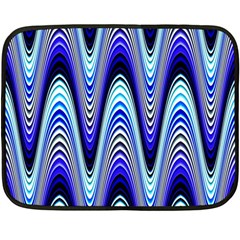 Waves Blue Double Sided Fleece Blanket (mini)  by Colorfulart23