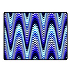 Waves Blue Double Sided Fleece Blanket (small)  by Colorfulart23