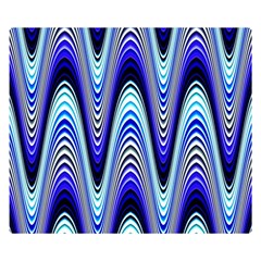 Waves Blue Double Sided Flano Blanket (small)  by Colorfulart23