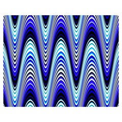 Waves Blue Double Sided Flano Blanket (medium)  by Colorfulart23