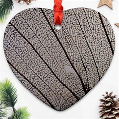 Sea Fan Coral Intricate Patterns Heart Ornament (two Sides)