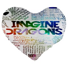 Imagine Dragons Quotes Large 19  Premium Heart Shape Cushions by BangZart