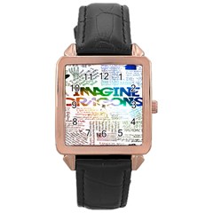 Imagine Dragons Quotes Rose Gold Leather Watch  by BangZart