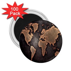 Grunge Map Of Earth 2 25  Magnets (100 Pack)  by BangZart