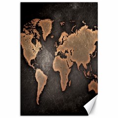 Grunge Map Of Earth Canvas 12  X 18  