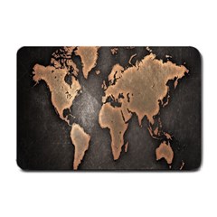 Grunge Map Of Earth Small Doormat  by BangZart