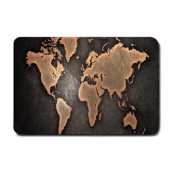 Grunge Map Of Earth Small Doormat 