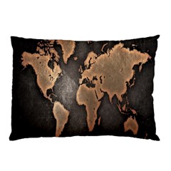 Grunge Map Of Earth Pillow Case by BangZart