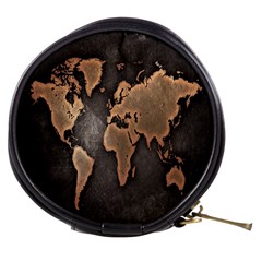 Grunge Map Of Earth Mini Makeup Bags