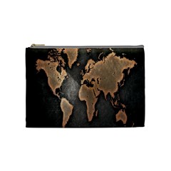 Grunge Map Of Earth Cosmetic Bag (medium)  by BangZart