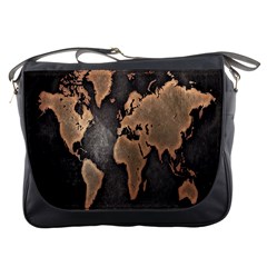 Grunge Map Of Earth Messenger Bags by BangZart