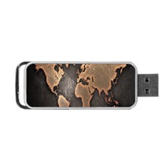 Grunge Map Of Earth Portable Usb Flash (one Side) by BangZart