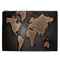 Grunge Map Of Earth Cosmetic Bag (xxl)  by BangZart