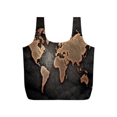 Grunge Map Of Earth Full Print Recycle Bags (s)  by BangZart