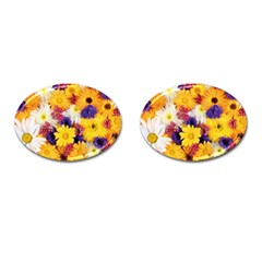 Colorful Flowers Pattern Cufflinks (oval) by BangZart