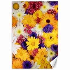 Colorful Flowers Pattern Canvas 12  X 18   by BangZart