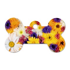 Colorful Flowers Pattern Dog Tag Bone (two Sides) by BangZart