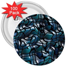 Old Spiderwebs On An Abstract Glass 3  Buttons (100 Pack) 