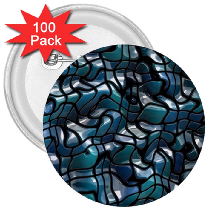 Old Spiderwebs On An Abstract Glass 3  Buttons (100 pack) 