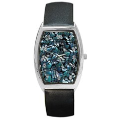 Old Spiderwebs On An Abstract Glass Barrel Style Metal Watch