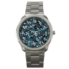 Old Spiderwebs On An Abstract Glass Sport Metal Watch