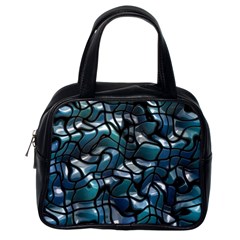 Old Spiderwebs On An Abstract Glass Classic Handbags (one Side)